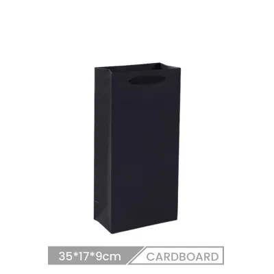17*9*35cm Custom Red Wine Packaging Rectangular Paper Portable Shopping Bag